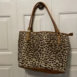 Fabric leopard print bag